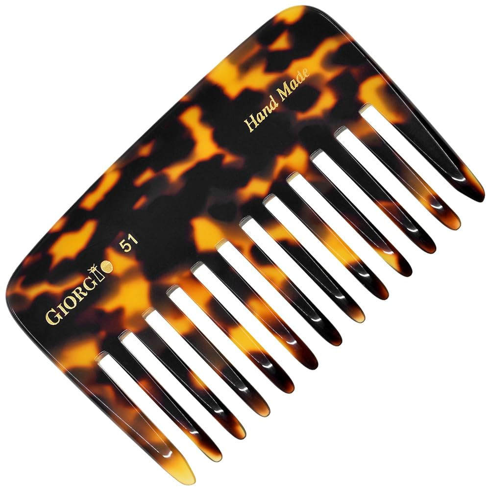 Giorgio G51 TY small Travel Purse Hair Detangling Comb, Wide Teeth Pocket Comb for Thick Curly Wa... | Amazon (US)