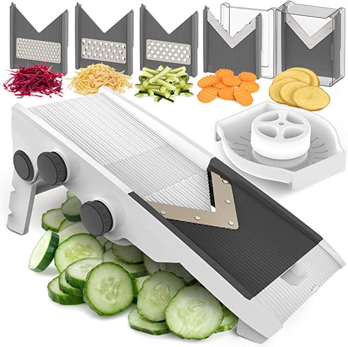 Mueller Multi Blade Adjustable Mandoline Cheese/Vegetable Slicer, Cutter, Shredder with Precise M... | Amazon (US)
