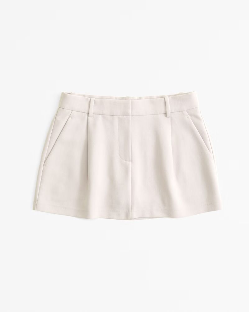 Mid Rise Pleated Mini Skort | Abercrombie & Fitch (US)