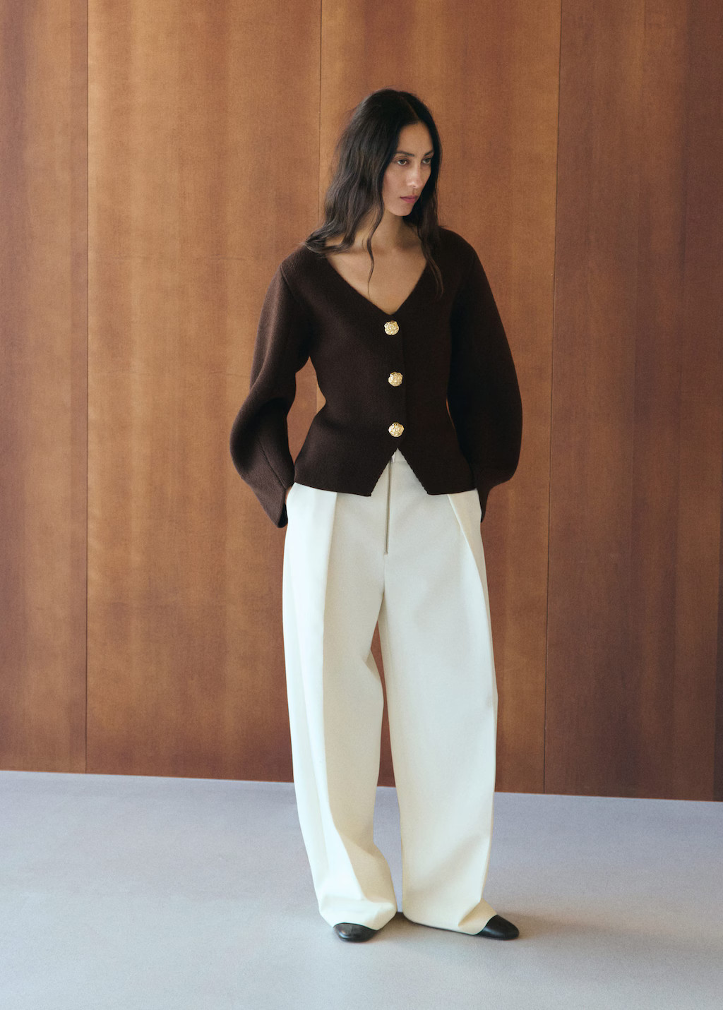 Knitted jacket with jewel buttons chocolate - Woman - S - MANGO | Mango (US/MX/AU)