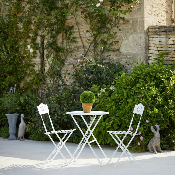 Churchgate 2 Seater Ivory Metal Bistro Set | Dunelm (migrated)