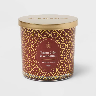 Warm Cider and Cinnamon Jar Candle Red Gold 12oz - Threshold™ | Target