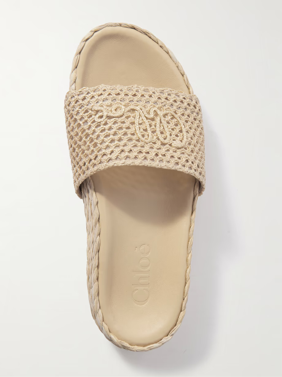 Isla crocheted raffia slides | NET-A-PORTER (UK & EU)