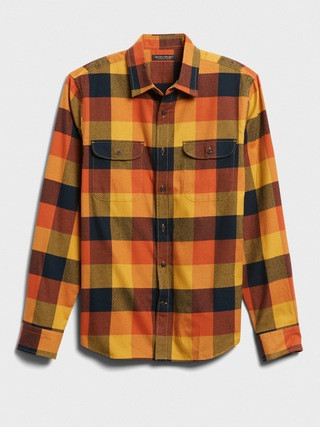 Untucked Slim-Fit Flannel Shirt | Banana Republic (US)