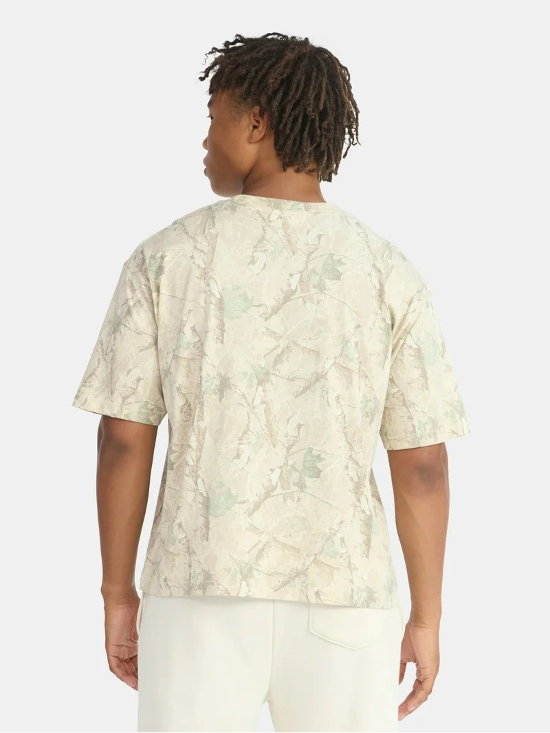 No Boundaries Cotton Oversized Cropped Tee, Men's & Big Men's | Walmart (US)