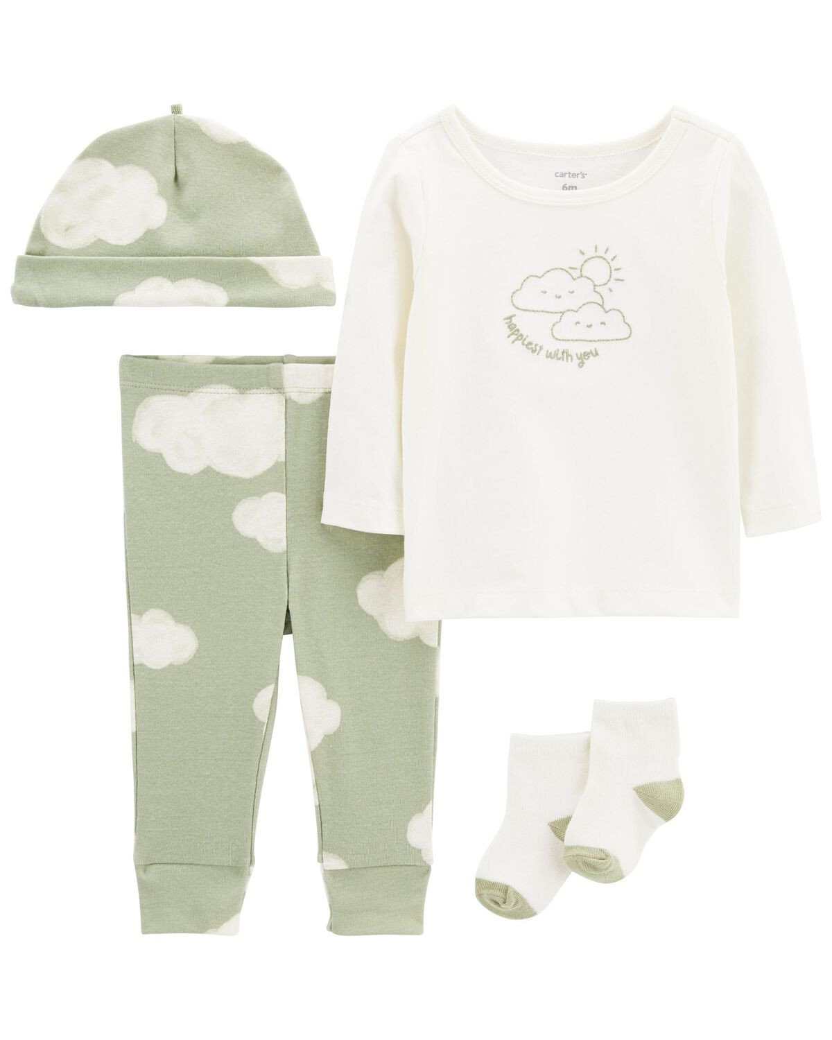 Green/White Baby 4-Piece Take-Me-Home Set | carters.com | Carter's
