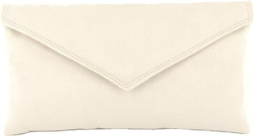LONI Womens Neat Envelope Faux Suede Clutch Bag/Shoulder Bag | Amazon (US)