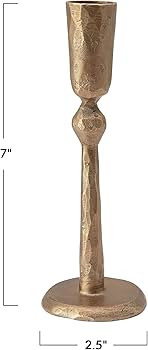 Creative Co-Op Hand-Forged Metal Taper, Antique Brass Finish Candle Holder | Amazon (US)