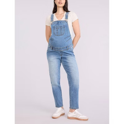 Women's Relaxed Fit Maternity Denim Overall - Lake Wash - Size: Large - Motherhood Maternity | Target