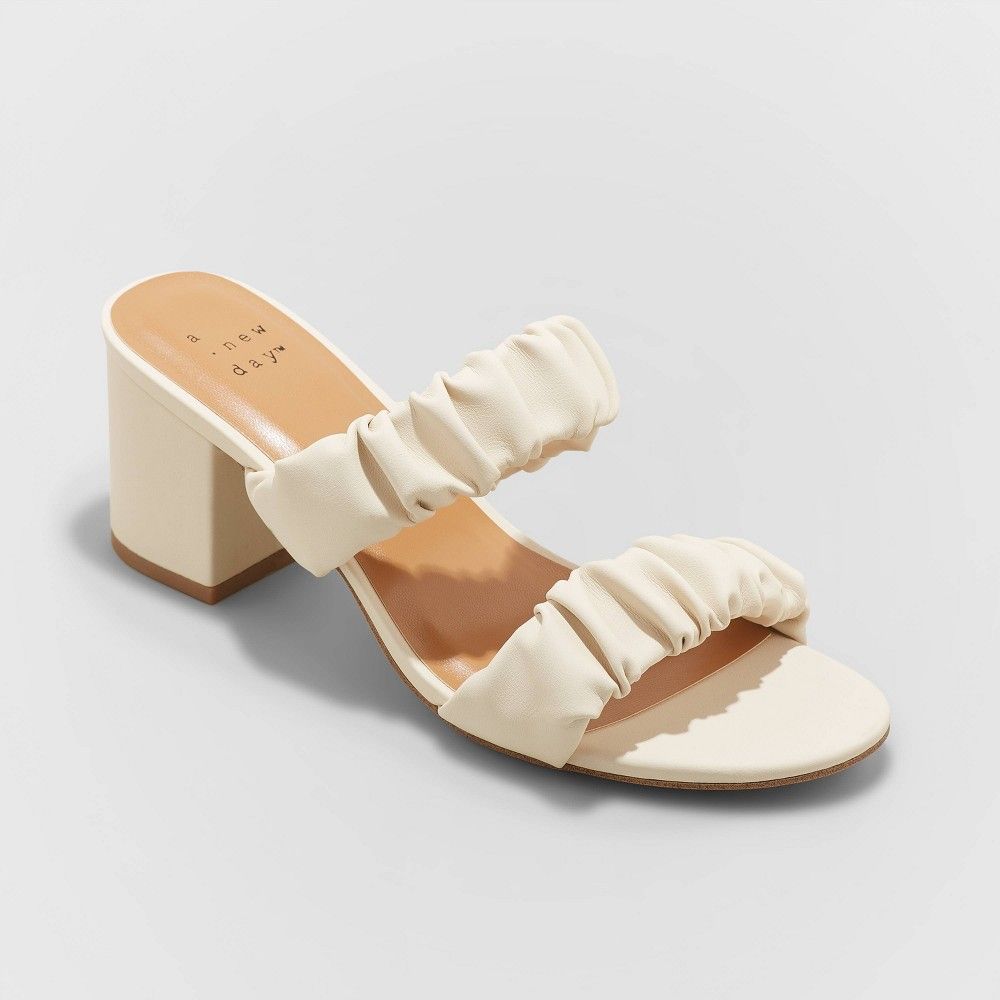 Women's Wanda Heels - A New Day Cream 12, Ivory | Target