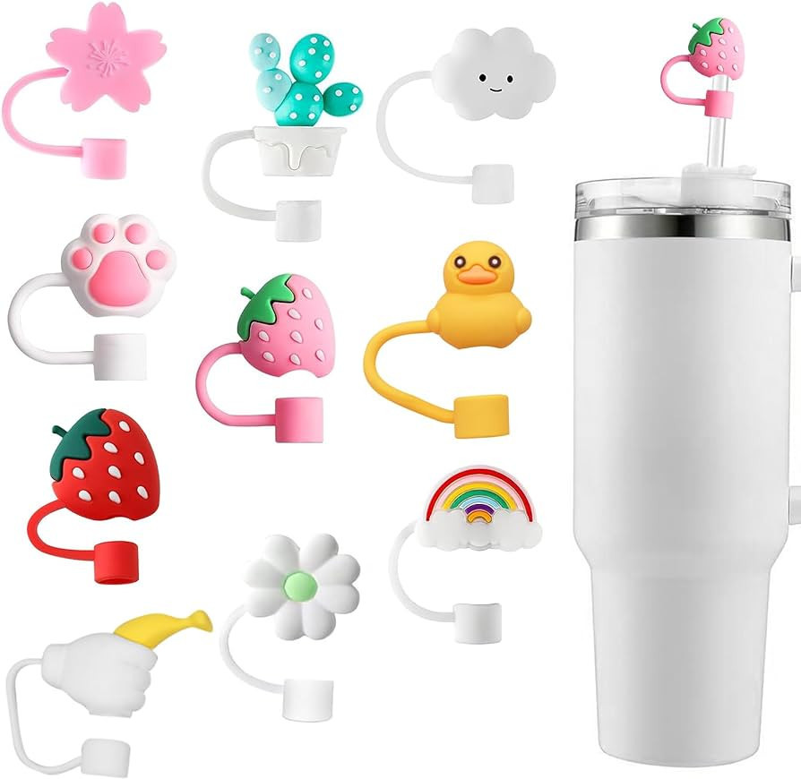 Harewu 10Pcs Straw Covers Cap for Stanley Cup, Straw Tip Covers Compatible with Stanley 30&40 Oz ... | Amazon (US)