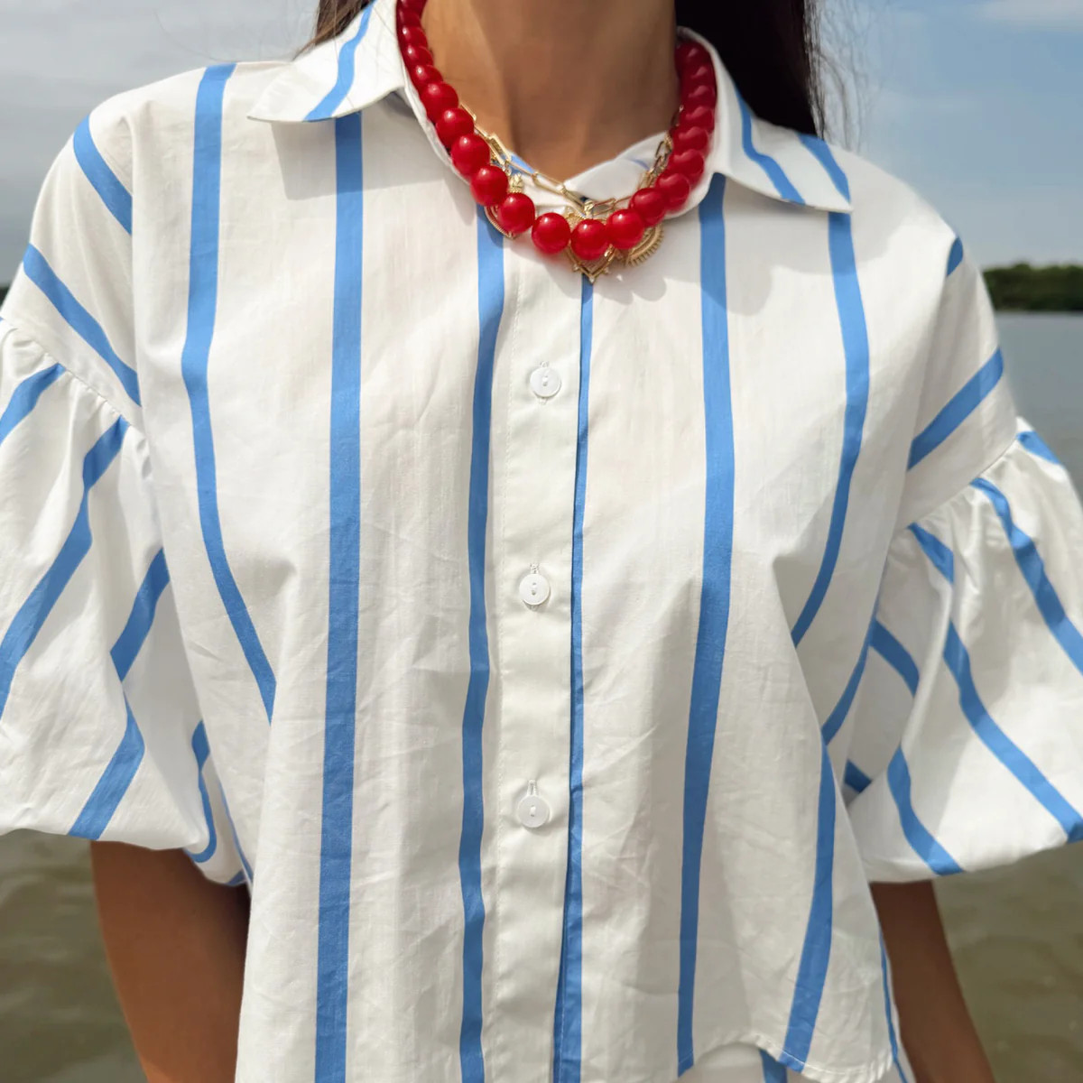 Hamptons Holiday Top - Blue Stripe | The Impeccable Pig