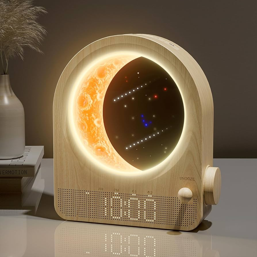 Sunrise Alarm Clocks for Bedrooms, Stepless Dimmable Moon Lamp Dual Alarm Clock with 12Levels Vol... | Amazon (US)