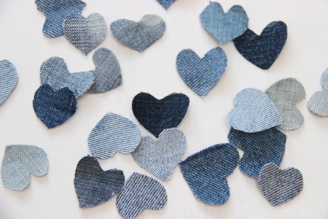 Recycled Denim Handmade Miniature Hearts Denim Decoration - Etsy | Etsy (US)