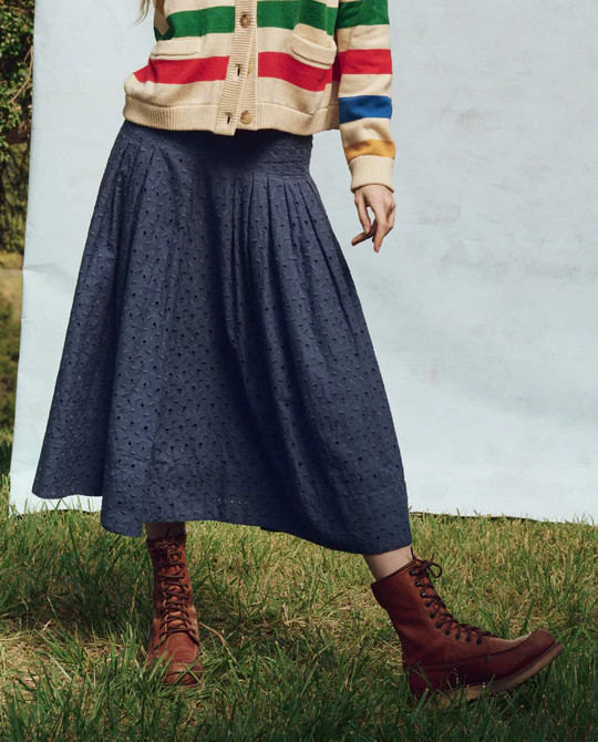 The Rhythm Skirt. -- Riverside Blue | THE GREAT.