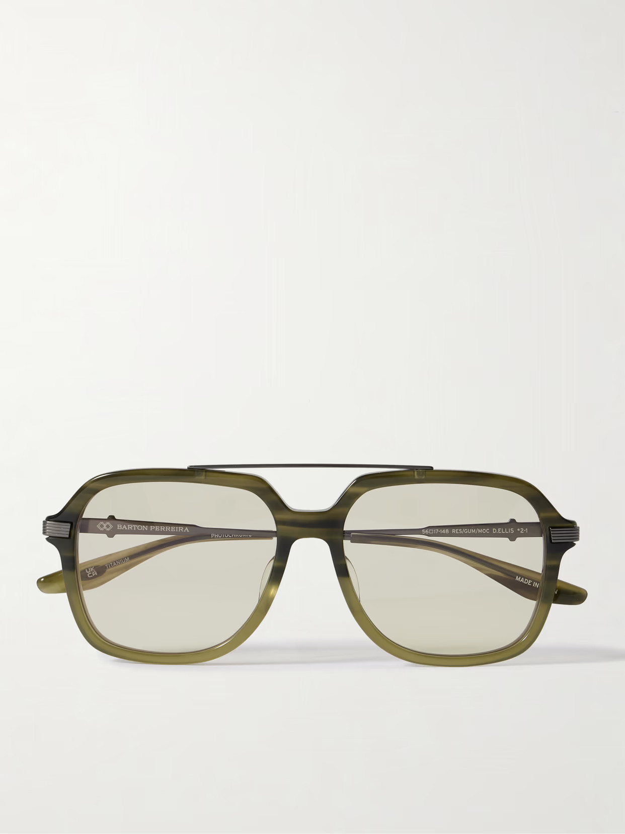 Barton Perreira - D. Ellis Aviator-style Acetate And Titanium Sunglasses - Gray | NET-A-PORTER (US)