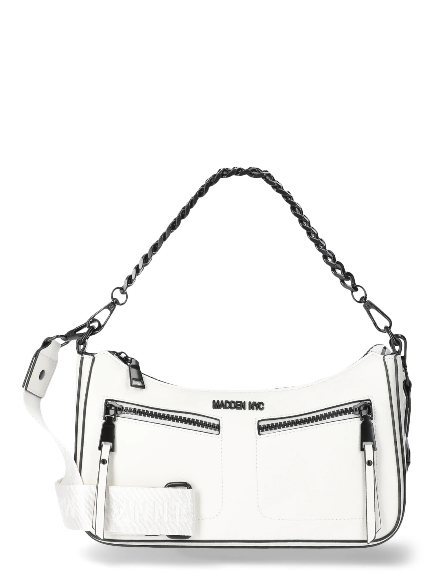 Madden NYC Women's Double Front Pocket Crossbody, White | Walmart (US)