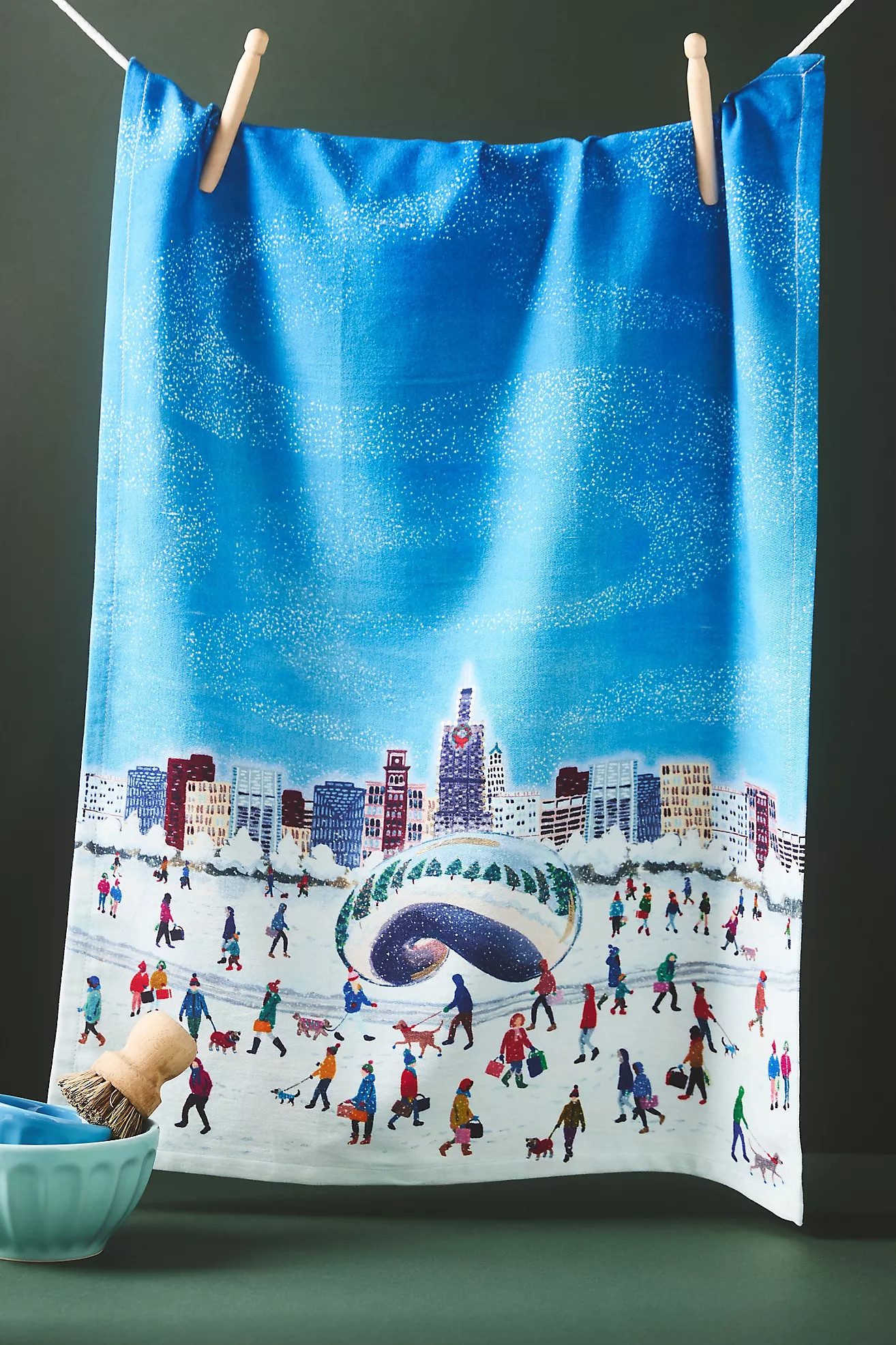 Holiday in the City Dish Towel | Anthropologie (US)