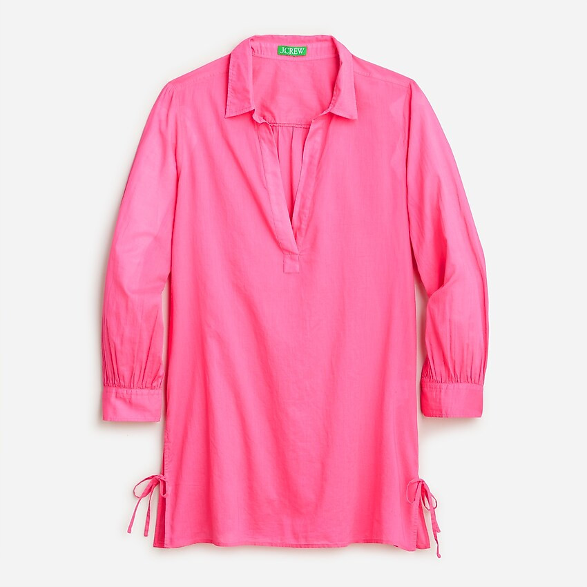 Cotton voile tunic cover-up with side ties | J. Crew US