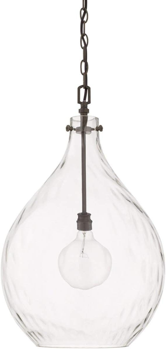 Capital Lighting 325011FH Bristol - One Light Pendant, Farm House Finish with Clear Water Glass | Amazon (US)