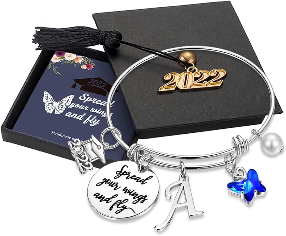 Graduation Gifts for Her 2022 Butterfly Bracelet,Inspirational Bangle with 2022 Graduation Grad Cap  | Amazon (US)