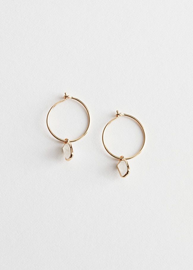 Stone Pendant Hoop Earrings | & Other Stories (EU + UK)