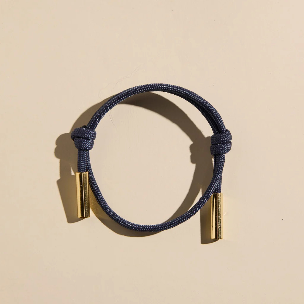 Navy Cord Bracelet | Nickel and Suede
