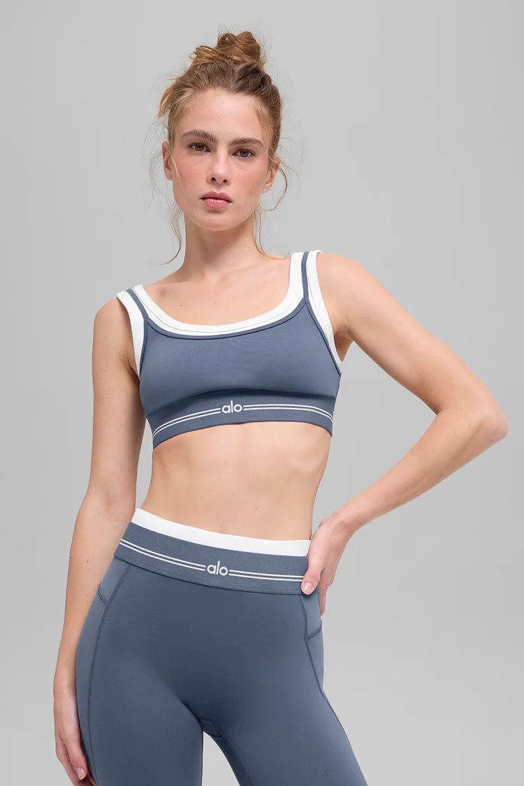 Airbrush Better Together Bra - Bluestone/White | Alo Yoga (US)