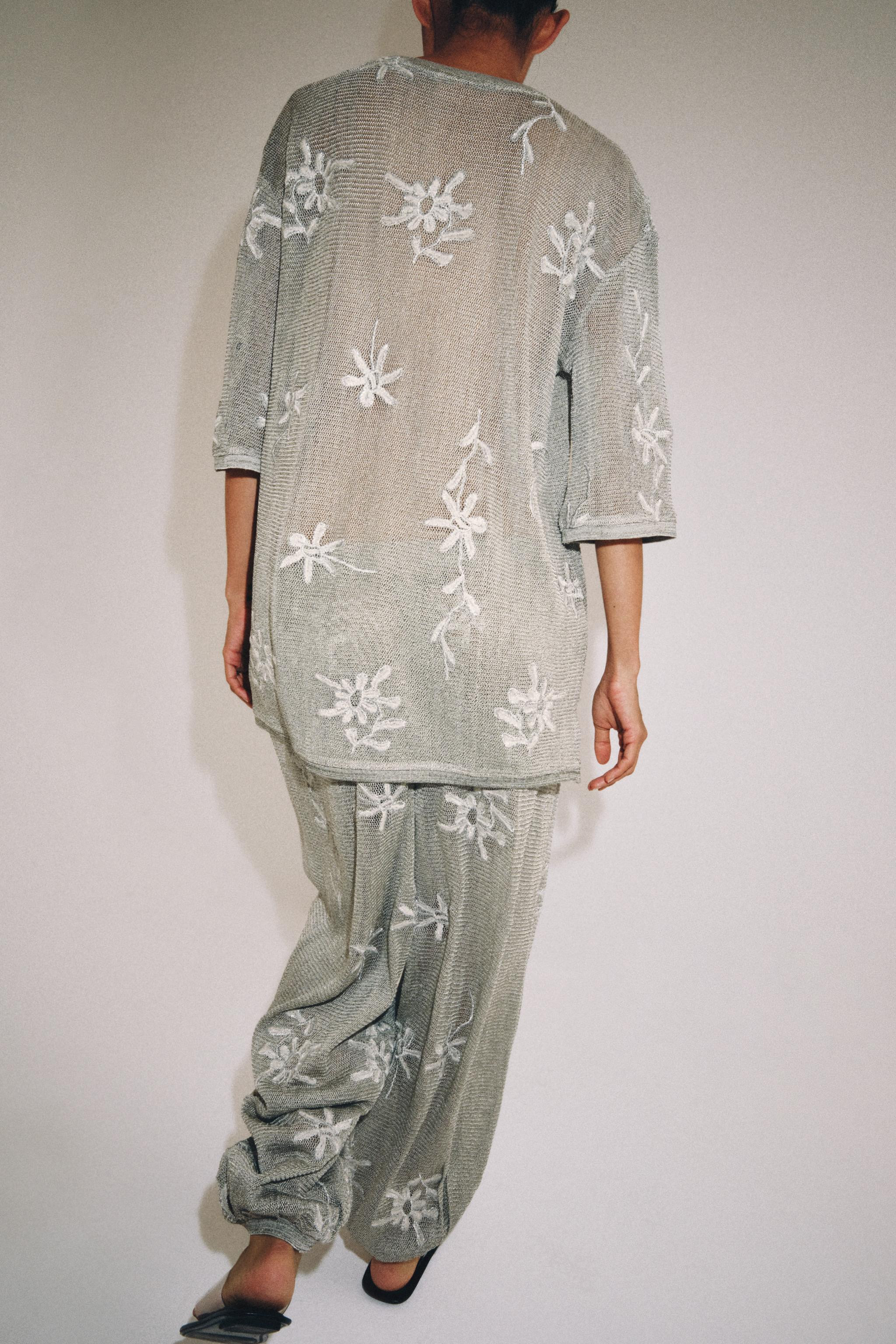METALLIC THREAD SAROUEL TROUSERS | Zara UK
