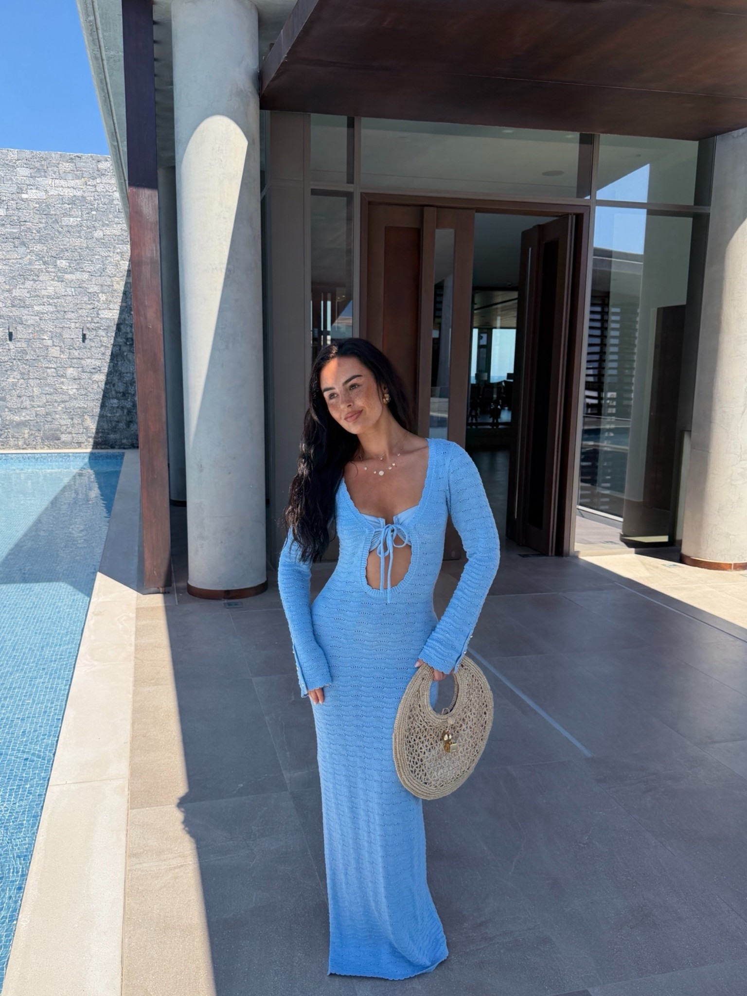 I wear a size M in the dress & 12 in the bikini 🩵

Beach dress, beach cover up, maxi dress, beachwear, holiday outfit, beach outfit, summer outfit, summer dress, bikini, couture club