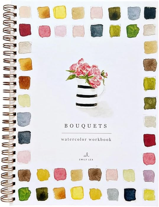 Bouquets Watercolor Workbook by Emily Lex Studio, 12 Beginner Friendly Sketched Illustrations, La... | Amazon (US)