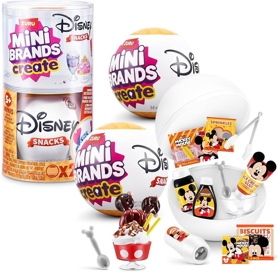 Mini Brands Create Disney Snacks Series 1 Capsule by ZURU, Licensed Mini Collectibles, Mystery Bl... | Amazon (US)