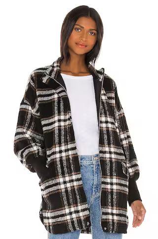 Steve Madden Plaid Times Coat in Black from Revolve.com | Revolve Clothing (Global)