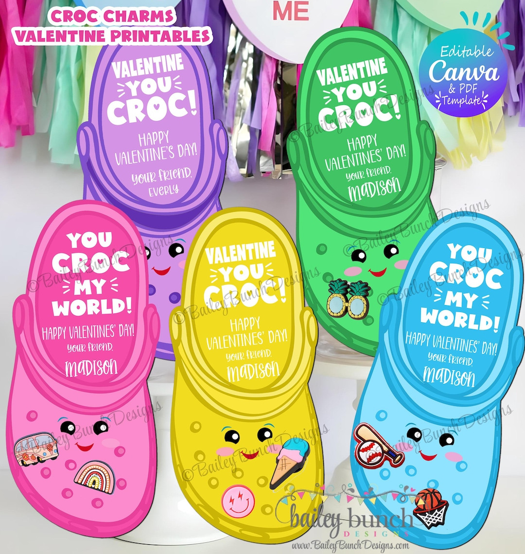 Croc Shoe Valentine: Editable Classroom Valentines (Instant Download PDF) | Etsy (US)