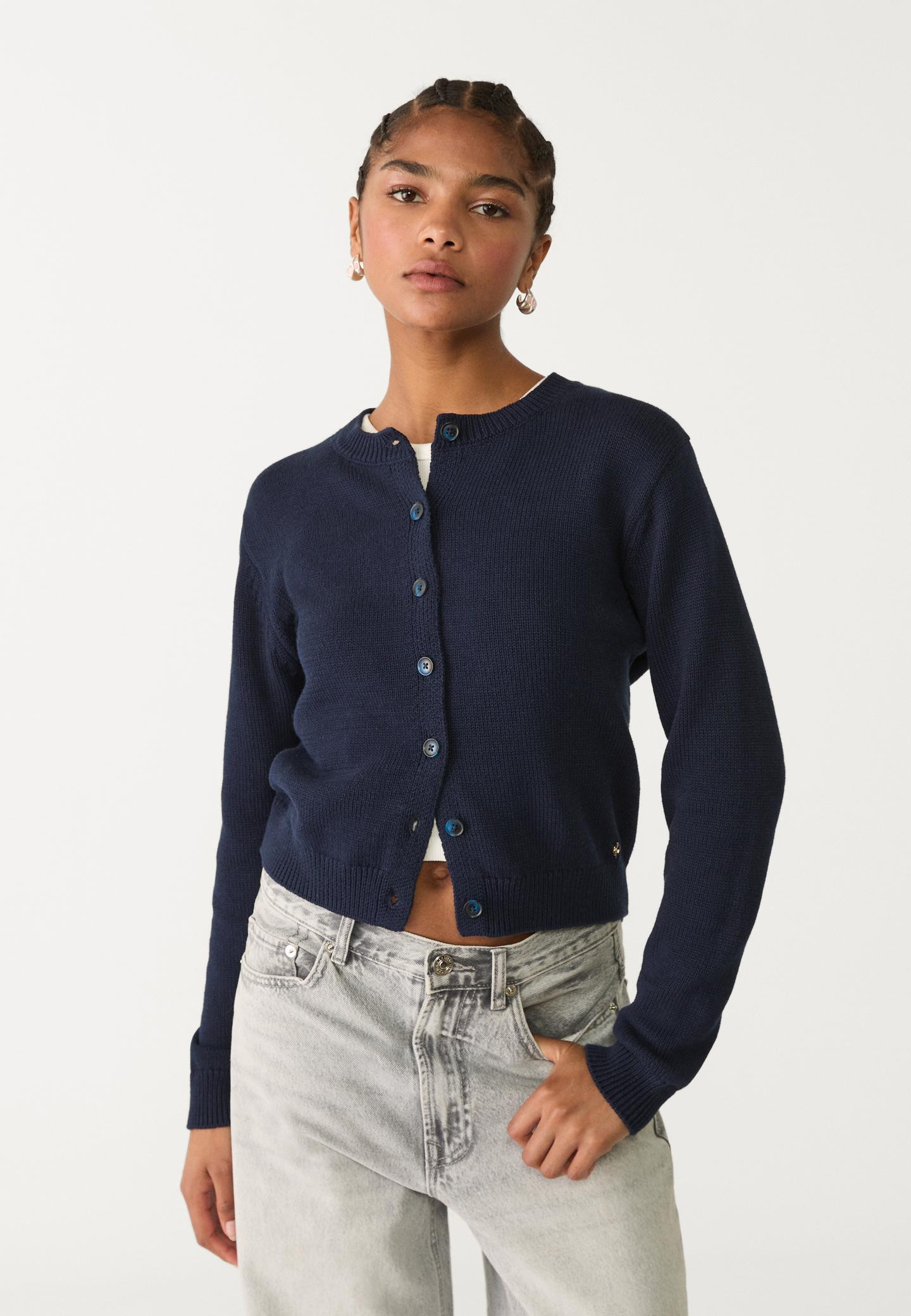 Button-up knit cardigan | Stradivarius (UK)