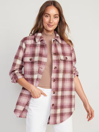 Plaid Soft-Brushed Utility Shacket for Women | Old Navy (US)