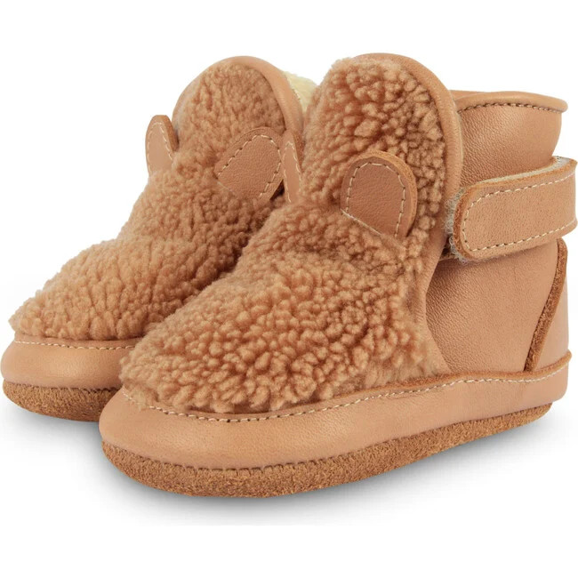 Donsje Amsterdam | Richy Lining & Teddy Bear Curly Faux Fur Kids Boots, Truffle (Multicolor, Size 24-30M) | Maisonette | Maisonette