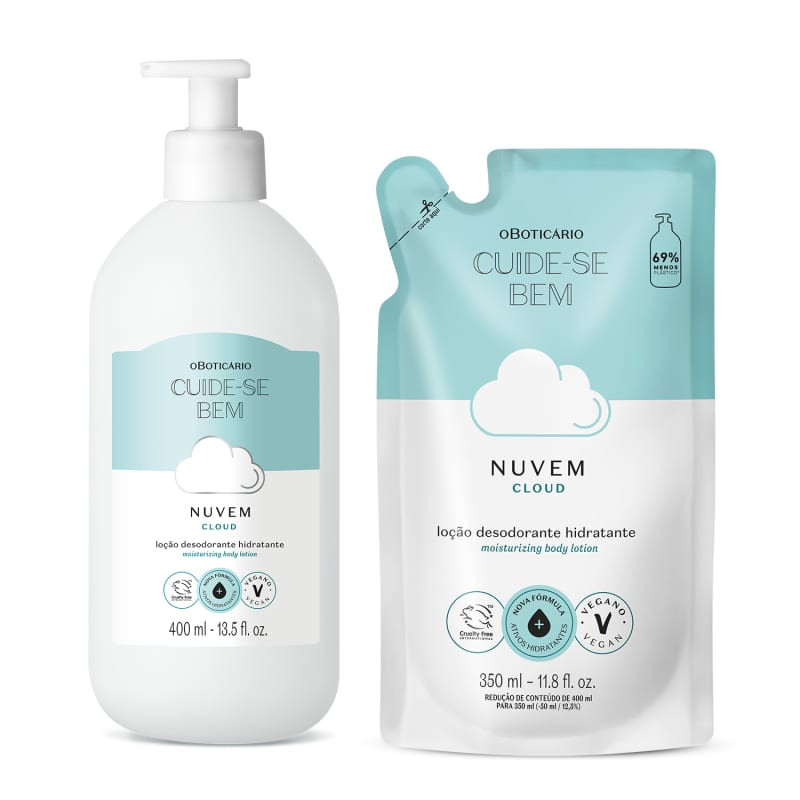 Combo Cuide-se Bem Nuvem: Loção Corporal 400ml + Refil 350ml | oBoticario (BR)