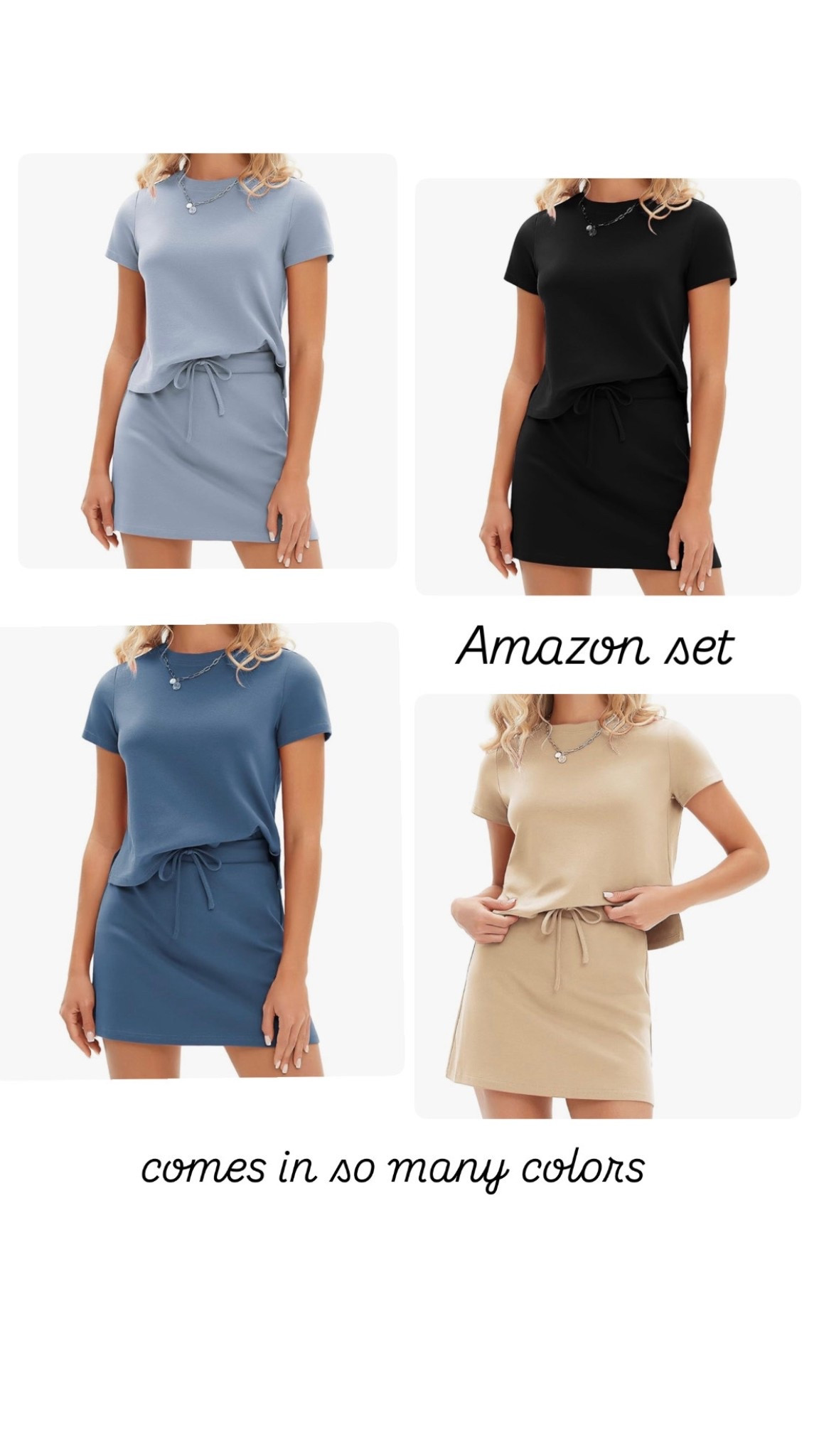 Amazon cotton tshirt and skirt set