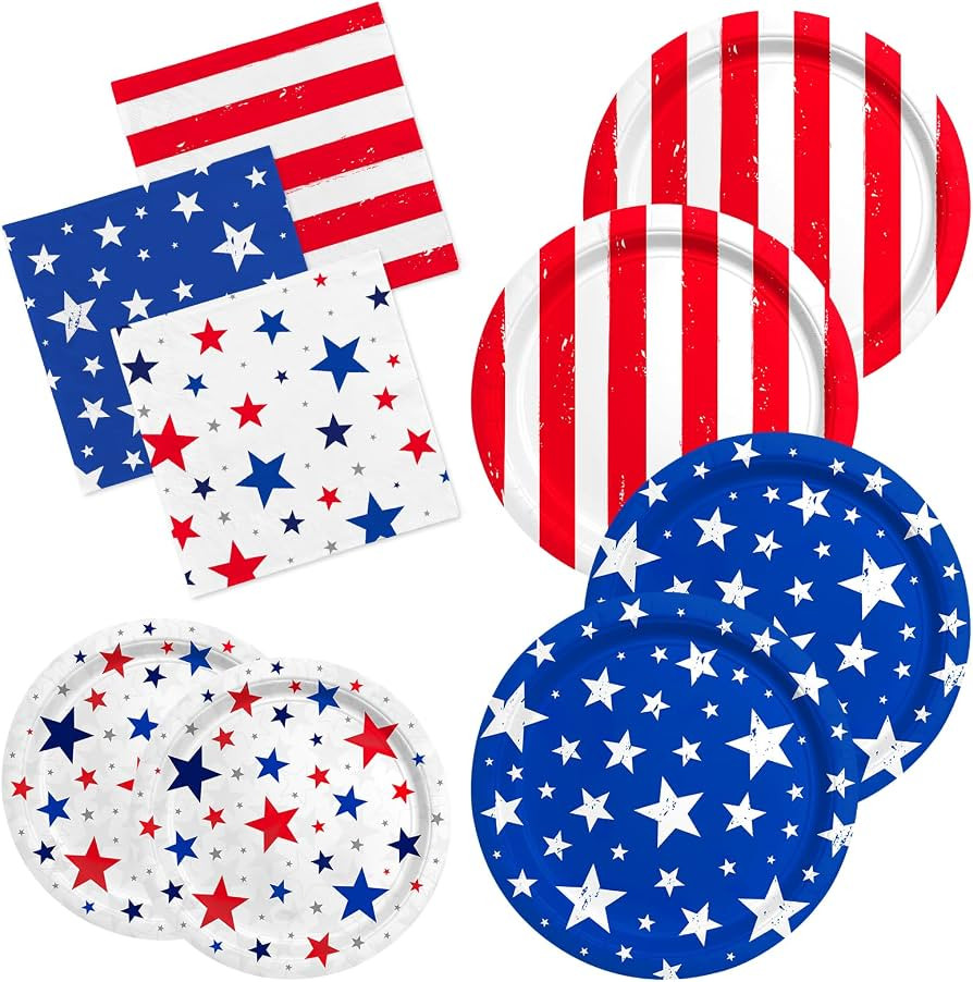 4th of July Party Supplies Set-American Patriotic Theme for Independence & Election Day Decoratio... | Amazon (US)