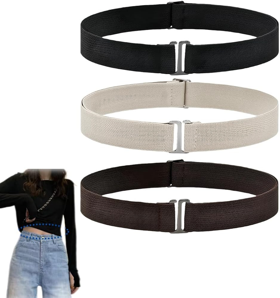 3PCS Adjustable Crop Tuck Band for Shirts, Invisible Strap Belts, Classic Solid Color Lady Elasti... | Amazon (UK)