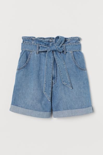 Paperbag-Shorts aus Denim | H&M (DE, AT, CH, NL, FI)