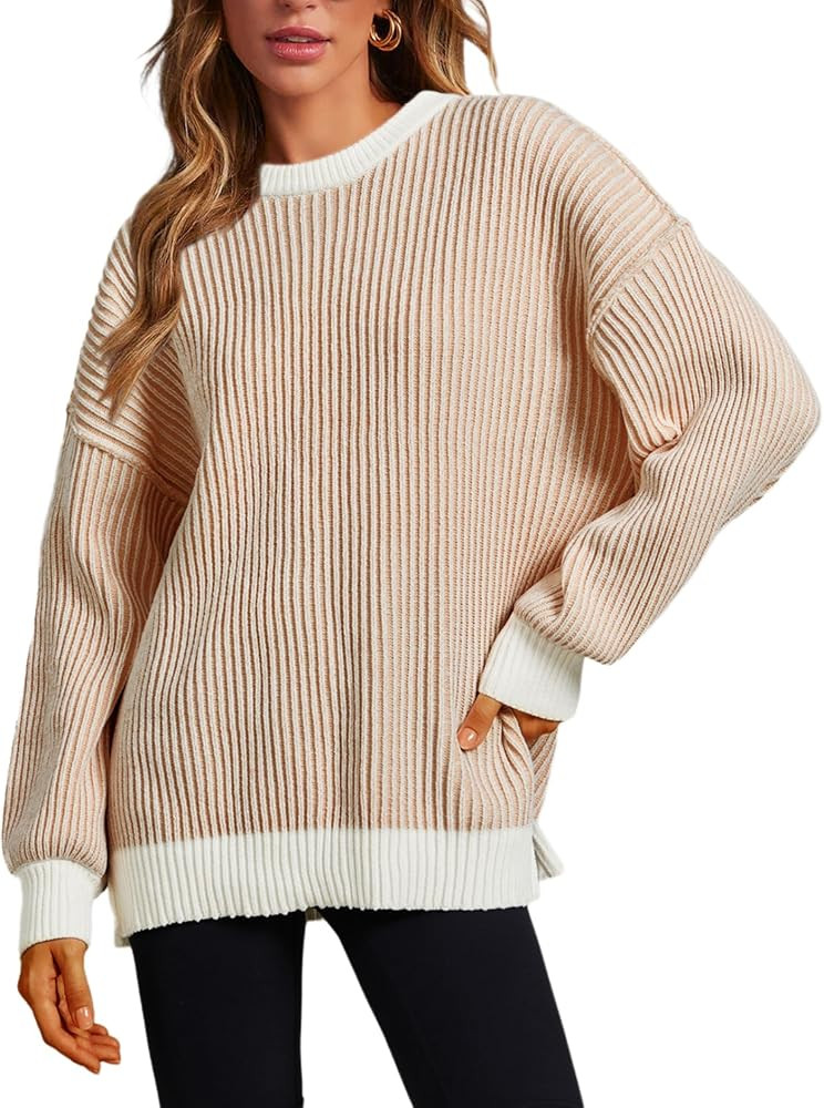 MISSFASHION Beyond Chenille Sweater for Women Fall Casual Long Sleeve Crew Neck Pullover Rib Knit... | Amazon (US)