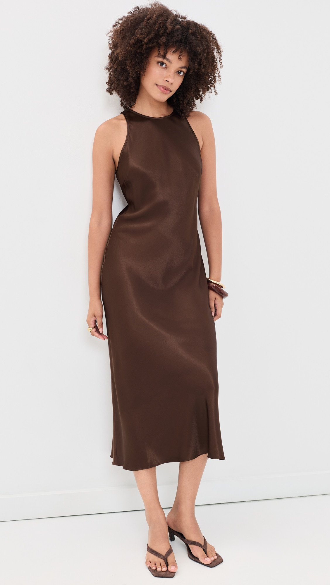 RAILS Solene Satin Dress Espresso XS | Shopbop