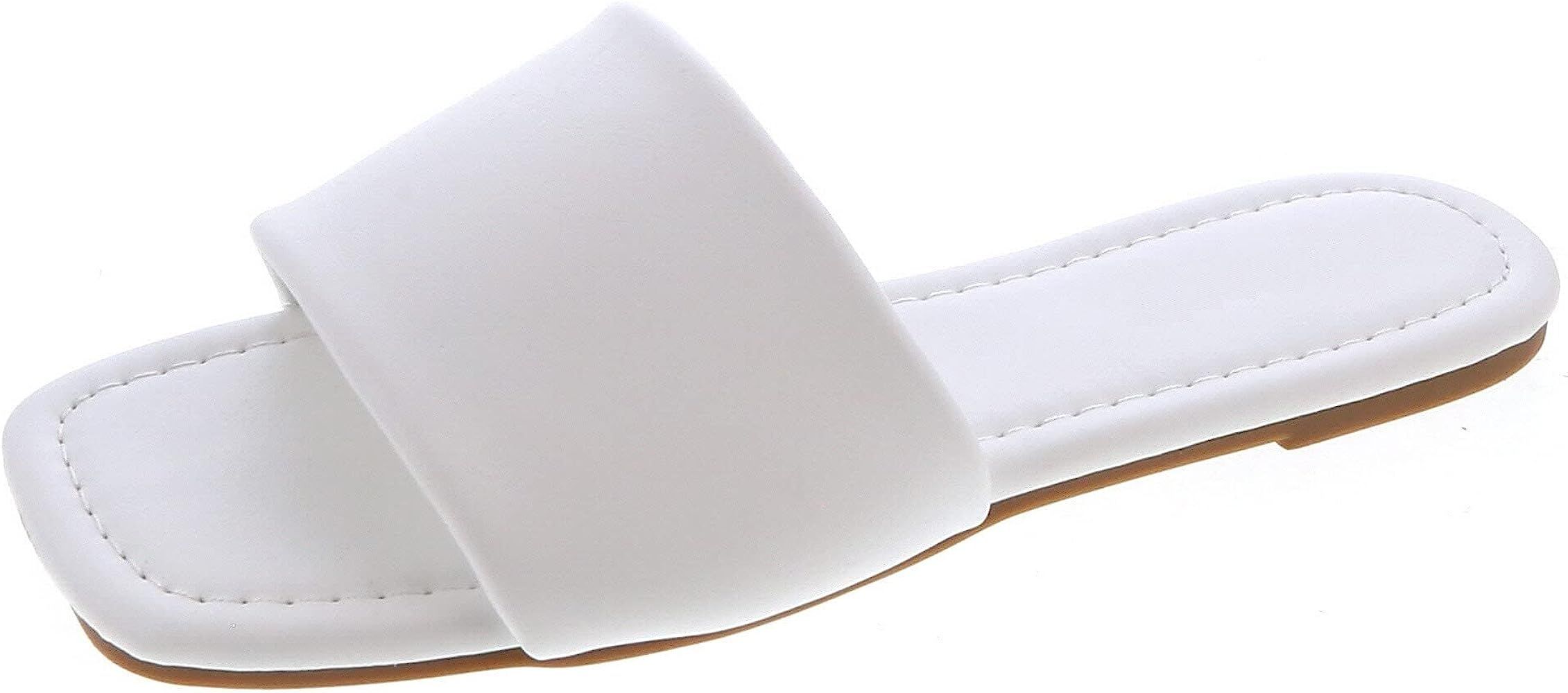 TruFox Women's Slide Flat Sandals Open Toe Slip On Shoes | Amazon (US)