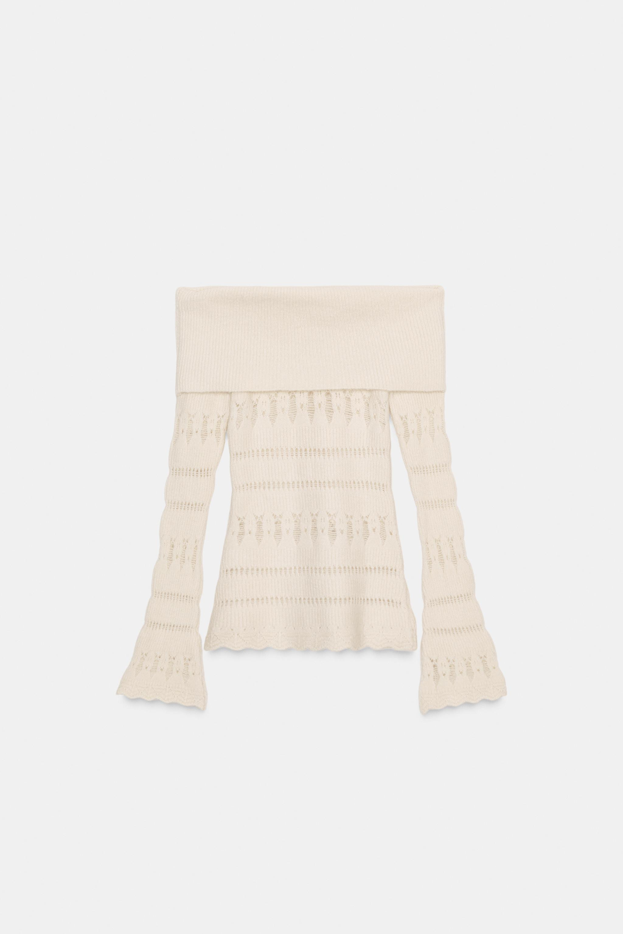 OPENWORK OFF-THE-SHOULDER JUMPER | Zara US
