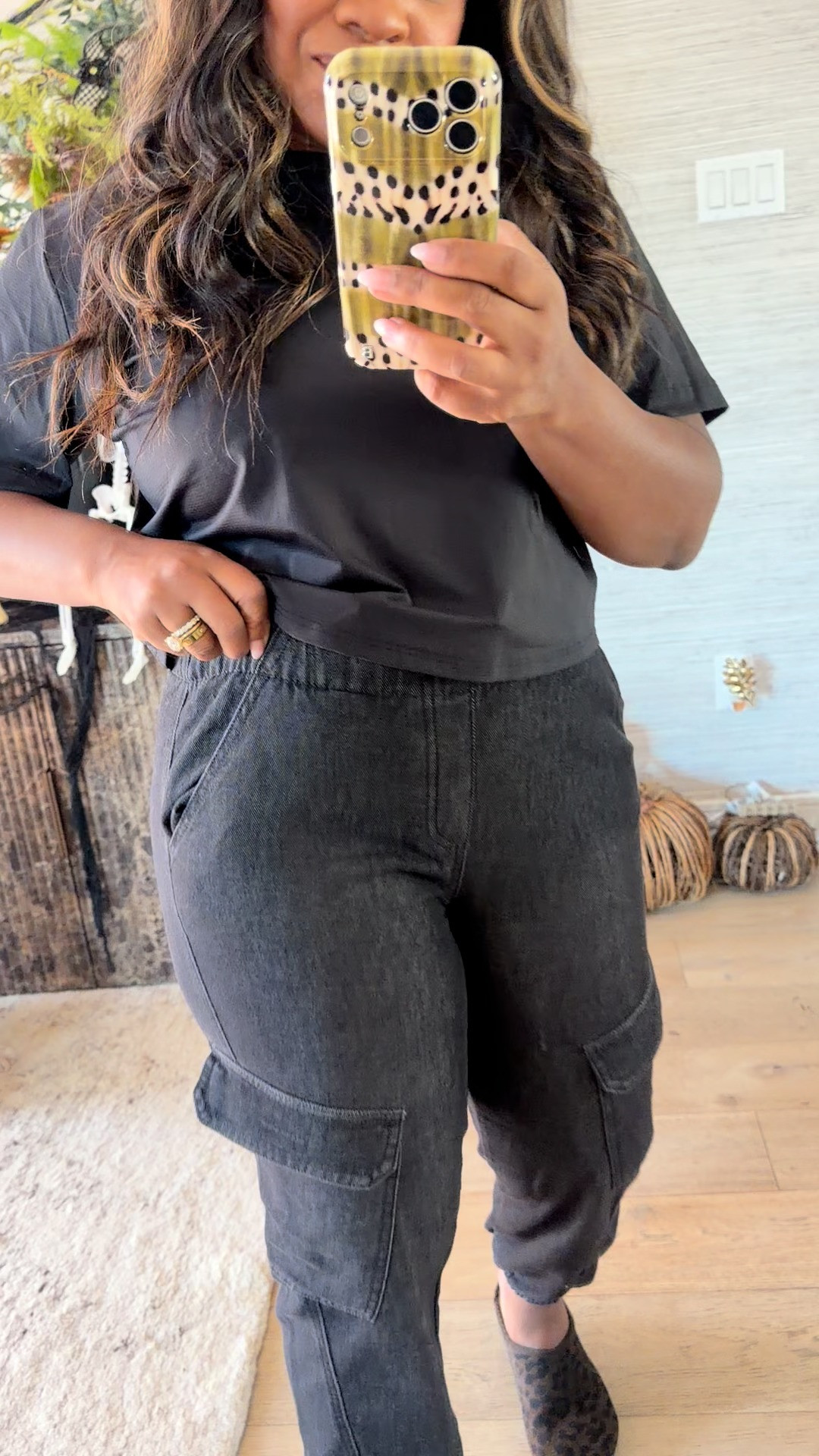 Walmart jean joggers on sale for $9.17. 👏🏾 My t-shirt is also on sale for $12.  

 #LTKootd #LTKSaleAlert #LTKMidsize