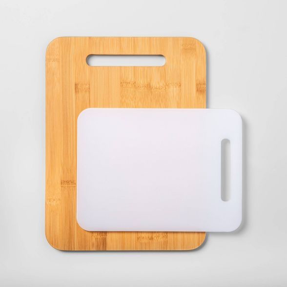 2pc Bamboo and Poly Cutting Board Set - Made By Design™ | Target