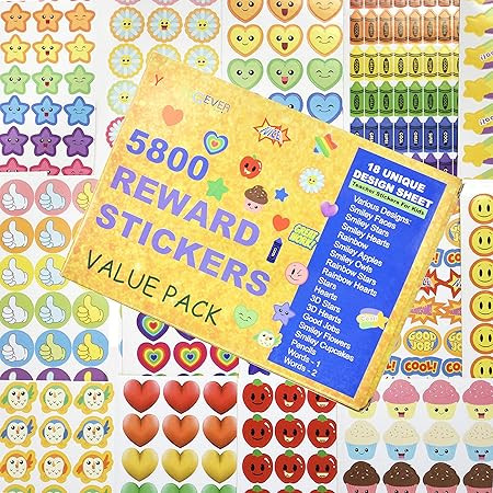 5800 pcs Teacher Stickers for Kids, Reward Stickers Mega Variety Pack, Incentive Stickers for Tea... | Amazon (US)