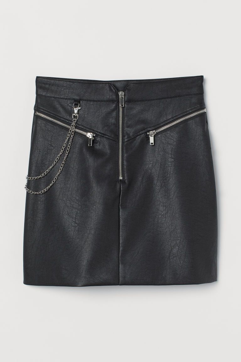 H & M - Skirt with Metal Chain - Black | H&M (US + CA)